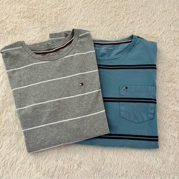Lot of 2 TOMMY HILFIGER Daniel Striped Tee XL - Picture 1 of 12